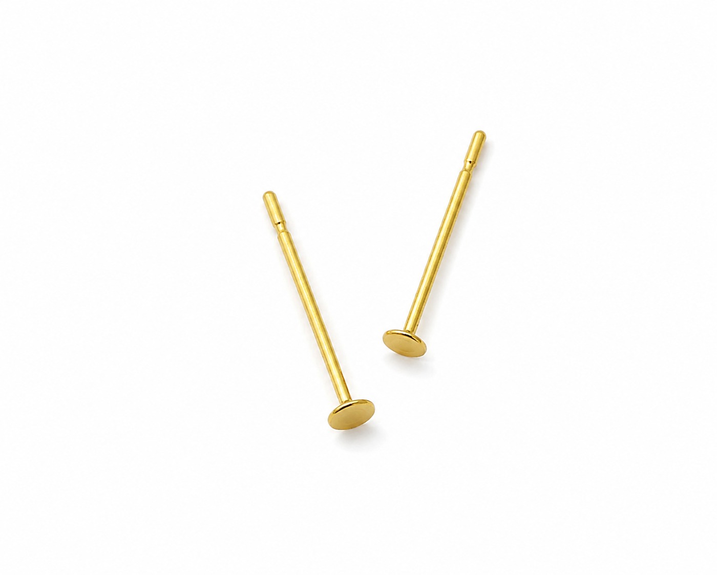 Brinco aço inox dourado base p/ colagem 2 mm (5 pares) IN-99